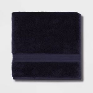 🆕 Threshold Total Fresh Antimicrobial Oversized 63" x 33" Bath Towel Navy Blue